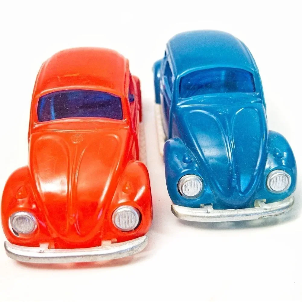 Vintage VW Toy Bundle Plastic Cars & Book